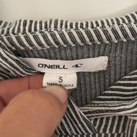 Women’s O’Neill hooded pullover long sleeve size small navy and white striped - Picture 3 of 4